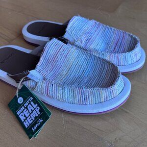 Sanuk Womens Rainbow Hemp Mules - Size 8